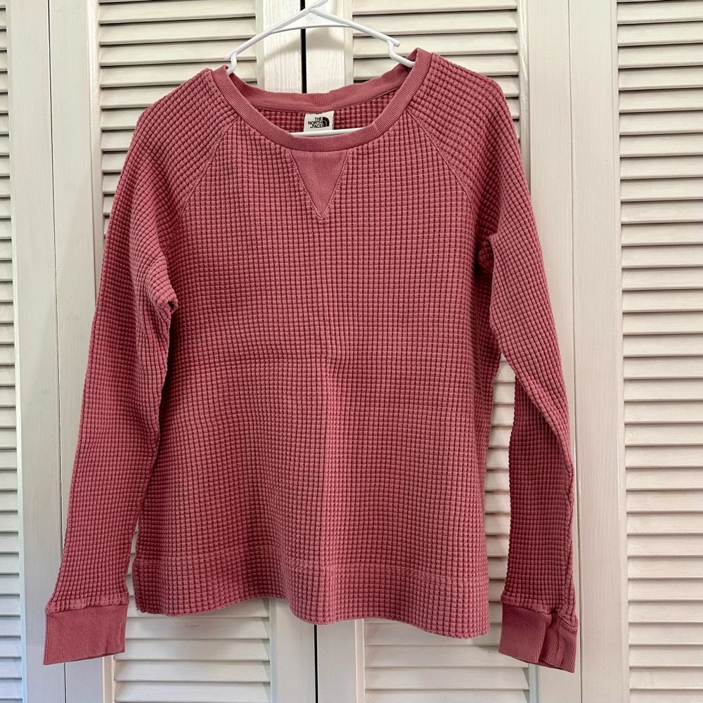 The North Face Waffle Pull Over in Pink XL